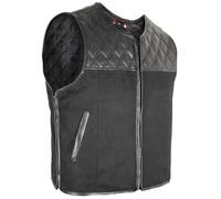 MDM Veste de motard en textile pour homme, matelassée, avec diamant, Noir , S