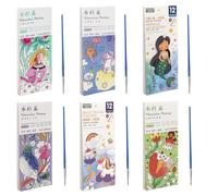 MDMAH 6 Stück coloriage aquarelle, 72 Seiten coloriage à l'eau, livre coloriage enfant,aquarelle enfant, carnet aquarelle, coloriage enfant, livre coloriage eau