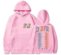MDMLK Livingston Chi of God Tour 2025 Homme Et Femme Ras du Cou, Manches Longues, Capuche De Casual Street Fashion,Rose,XL