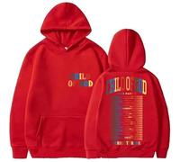 MDMLK Livingston Chi of God Tour 2025 Homme Et Femme Ras du Cou, Manches Longues, Capuche De Casual Street Fashion,Rouge,XXS