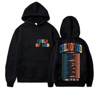 MDMLK Livingston Chi of God Tour 2025 Homme Et Femme Ras du Cou, Manches Longues, Capuche De Casual Street Fashion,Noir,M