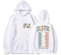 MDMLK Livingston Chi of God Tour 2025 Homme Et Femme Ras du Cou, Manches Longues, Capuche De Casual Street Fashion,Blanc,L