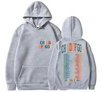 MDMLK Livingston Chi of God Tour 2025 Homme Et Femme Ras du Cou, Manches Longues, Capuche De Casual Street Fashion,Gris,XL