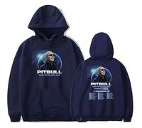 MDMLK Pitbull Party After Dark Tour 2025 Homme Et Femme Ras du Cou, Manches Longues, Capuche De Casual Street Fashion,Bleu,XS