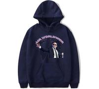 MDMLK Pitbull Party After Dark Tour 2025 Homme Et Femme Ras du Cou, Manches Longues, Capuche De Casual Street Fashion,Bleu,XS