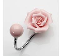 MDPLY Magnifique crochet mural d coratif en c ramique avec fleur 3D en chrome