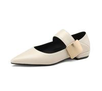 Mdrcg Ballerines Mary Jane à Bout Pointu pour Femmes, Confortables et décontractées, à Enfiler, Style habillé, avec Bride à Boucle, parfaites pour Le Travail ou Le Bureau.,Flesh,42 EU