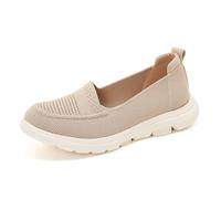 Mdrcg Chaussures de Marche Slip-on pour Femme légers en Maille Respirante Baskets et Confortables à Semelle Souple, idéales pour Le Travail,Flesh,41 EU