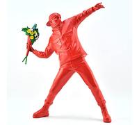 MDROGKUX Domicile Figurine Ornements Sculpture Décor Nouveau Art Moderne Banksy Fleur Bomberman Statue en résine Angleterre Street Art Statue en Plastique Bomberman