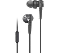 MDRXB55AP Wired Extra Bass Earbud Headphones with Microphone for Phone Calls, Black, Comfortable Fit, High Quality Sound