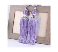 MDSIOKHJ Embrasses De Rideaux 1 Paire d'embrasses de Rideaux avec Pampilles, Boule Cristal, Corde, Support à Franges, Boucle, Accessoires décoration Salle(6)