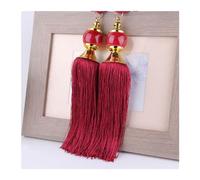 MDSIOKHJ Embrasses De Rideaux 1 Paire d'embrasses de Rideaux avec Pampilles, Boule Cristal, Corde, Support à Franges, Boucle, Accessoires décoration Salle(15)