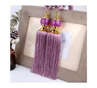 MDSIOKHJ Embrasses De Rideaux 1 Paire d'embrasses de Rideaux avec Pampilles, Boule Cristal, Corde, Support à Franges, Boucle, Accessoires décoration Salle(21)