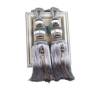 MDSIOKHJ Embrasses De Rideaux 1 Paire d'embrasses de Rideaux en Corde, Pompon Suspendu, Accessoires for, Boule Perles, Suspendue(Silver Gray)