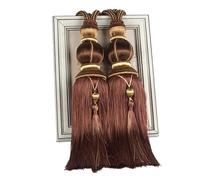 MDSIOKHJ Embrasses De Rideaux 1 Paire d'embrasses de Rideaux en Corde, Pompon Suspendu, Accessoires for, Boule Perles, Suspendue(Dark Coffee)