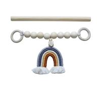 MDSIOKHJ Embrasses De Rideaux 2 pièces Arc-en-Ciel Gland Perles en Bois Rideau Embrasse bohème Fait à la Main Corde Cravate Ferme perlé Porte-Rideau Boho(B)