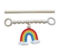 MDSIOKHJ Embrasses De Rideaux 2 pièces Arc-en-Ciel Gland Perles en Bois Rideau Embrasse bohème Fait à la Main Corde Cravate Ferme perlé Porte-Rideau Boho(C)