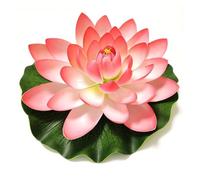 MDSIOKHJ Lotus Artificiel Fleur Artificielle de Lotus Flottante 10/17/28/40/60cm, Micro Paysage nénuphar réaliste for décoration Jardin d'étang Mariage pour Piscine Aquarium(60cm Light Pink)