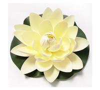 MDSIOKHJ Lotus Artificiel Fleur Artificielle de Lotus Flottante 10/17/28/40/60cm, Micro Paysage nénuphar réaliste for décoration Jardin d'étang Mariage pour Piscine Aquarium(40cm Beige)