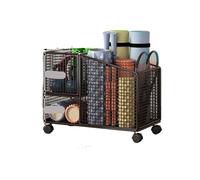 MDSIOKHJ Rangement De Tapis De Yoga Support de Rangement Amovible en Acier Inoxydable Panier à Fentes Rangement for équipement Fitness Tapis Yoga Haltères Étagère Salle(Black A)