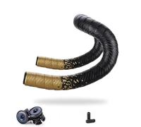 MDSIOKHJ Ruban De Guidon De Vélo Bande de guidon vélo Anti-Vibration PU EVA pliée, bandes route course, respirantes et antidérapantes, enveloppe ceinture barre poignée(Black champagne)