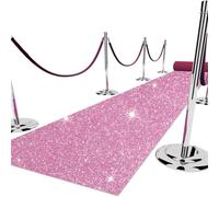 MDSIOKHJ Tapis De Mariage Tapis de Mariage 1 Rose Scintillant, Grand, antidérapant, Parfait for Les allées, fêtes, décorations Vacances pour Les Mariages(6m)