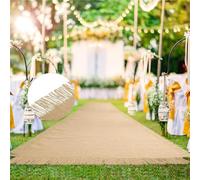 MDSIOKHJ Tapis De Mariage Tapis de Mariage, Chemin d'allée, extérieur, Toile Jute for cérémonie, intérieur Rustique for décoration passerelle pour Les Mariages(Color3,300cm,30cm)
