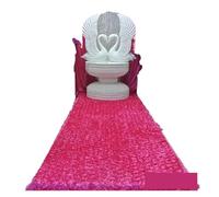 MDSIOKHJ Tapis De Mariage Tapis de Mariage en Forme pétale, Chemin d'allée for arrière-Plan, centres Table, décoration fête pour Les Mariages(Burgundy,10mx1.4M)