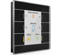 MDT BE-GT20S.02S Bouton-poussoir en verre KNX II Smart avec écran couleur Noir (BE-GT20S.02S)