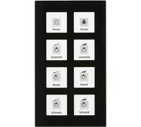 MDT BE-GTT8S.01 Bouton-poussoir en verre Plus 8x noir avec capteur de température (BE-GTT8S.01)
