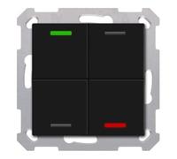 mdt MDT Taster Light 55 4 voies RGBW noir mat Neutre BE-TAL550406.01 Quantité:1