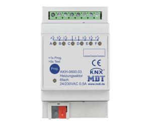 mdt MDT technologies Actionneur chauffage 6 canaux 3TE REG, 24-230VAC AKH-0600.03 Quantité:1