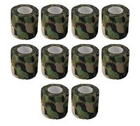 Mdurian 10 X Ruban de Camouflage Auto Adhésifs Bandages Élastique Bande Camo Sport Protecteur pour Militaire Chasse Marécages 4.5m x 5cm