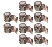Mdurian 10 X Ruban de Camouflage Auto Adhésifs Bandages Élastique Bande Camo Sport Protecteur pour Militaire Chasse Bois Mort 4.5m x 5cm