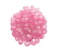 Mdurian 100Pcs Pierre Lumineuse Galet Lumineux Cailloux Brillants dans Le Noir pavés pour Maison Jardin passerelle Aquarium Patio pelouse Décoratives Rose