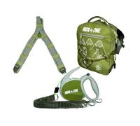 MDXONE Harnais de snowboard et de ski pour enfant avec laisse rétractable, élastiques absorbants et harnais de siège amovible (olive) hiver 24/25