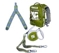 MDXONE Harnais de snowboard et de ski pour enfants avec laisse rétractable, élastiques absorbants et harnais de siège amovible (forêt verte)