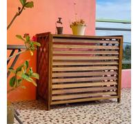 MDXVRKYBC Cache Climatiseur Exterieur pour L'extérieur Couvre-radiateur pour La Maison, Support Climatiseur Exterieur en Bois Épais pour Cacher Le Climatiseur(80x32x70cm)