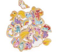 Mdy-- 24 Magnets En Bois Aimantés - Thème Licornes Et Dragons - Jouet En Bois - Idéal Tableau Ou Frigo - Jeu Éducatif Magnétique, Pour Manipuler, Expérimenter Et S`Amuser - Dès 2 Ans, J09645