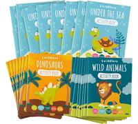 MDY-24 Mini Livre de Coloriage & d'Activités pour Enfants - Dinosaures, Animaux Sauvages, Animaux sous-Marins - Cadeaux Invités, Pochettes Surprises, Anniversaire, Mariages