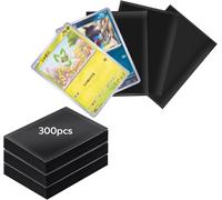 Mdy-300 Pcs Sleeve Carte, Protection Carte Pour Magic 6.6 X 9.1cm, Pochettes Standard Card Sleeves Pour Cartes À Collectionner, Magic, Mtg, Sport, Baseball, Football - Noir
