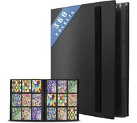 Mdy-540 Classeur Carte - Pochette Carte 30 Pages, Album Livre Carte Étanche Avec Sangle Elastique, Binder Albums Pour Cartes À Collectionner Pour Cartes À Jouer/Sport, Yugioh, Etc. Noir