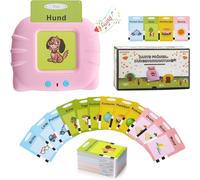 MDY-Allemand Cartes Flash parlantes - Jouets d'apprentissage pour Les Tout-Petits de 1 à 6 Ans, Anglais Britannique, 224 Mots, Jouets éducatifs audibles, ressource d'apprentissage préscolaire