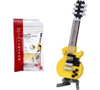 MDY-Bandai - Nanoblock - Guitare électrique jaune - Mini figurine en briques - Jeu de construction - Kit construction figurines instruments de musique guitare en pixel - NBC347