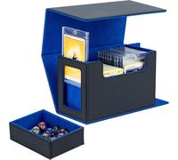 Mdy-Boîte À Cartes Double Couche Pour Mtg Cartes, Écrans Commander, Convient À 200 Cartes Avec Compartiment À Dés, Boîte À Cartes À Collectionner Pour Cartes Magic Commander Tcg- Bleu