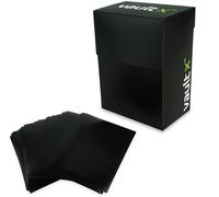 Mdy-Boîte Deck Box Pour Cartes À Collectionner Et 100 Protèges-Cartes Noirs, Convient Pour 80+ Cartes Protégées, Petit Format Standard, Boîte De Rangement, Pour Le Jeu Mtg Commander, Tcg (Noir)