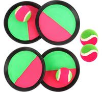 Mdy-Capture Raquettes Balles Jeux, Jeux De Plage Enfant, 4 Pagaies Et 4 Balles Catchball Raquette Pour 4 5 6 7 8 9 10 11 12 Ans Jeu Exterieur Enfant Set
