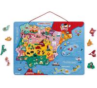MDY-- Carte d'Espagne Magnétique - Puzzle Enfant en Bois - 60 Pièces Aimantées - Découvrir et Mémoriser - Jeu Éducatif Géographie - Dès 7 Ans, J05478