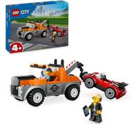 Mdy-City La Dépanneuse Et La Voiture De Sport, Jouet De Construction Pour Enfants Garçons Et Filles Dès 4 Ans, Cadeau D¿Anniversaire, Minifigurines Et Des Accessoires Dont Un Implant Cochléaire 60435