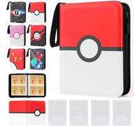 Mdy-Classeur Carte Pour 400 Cartes Avec 400 Pochettes, Album Carte Pour Poke V, Vmax, Tag Team, Ex, Gx, Mtg, Tcg, Protection Carte, Cahier En Cuir Pu Imperméable (Cercle)